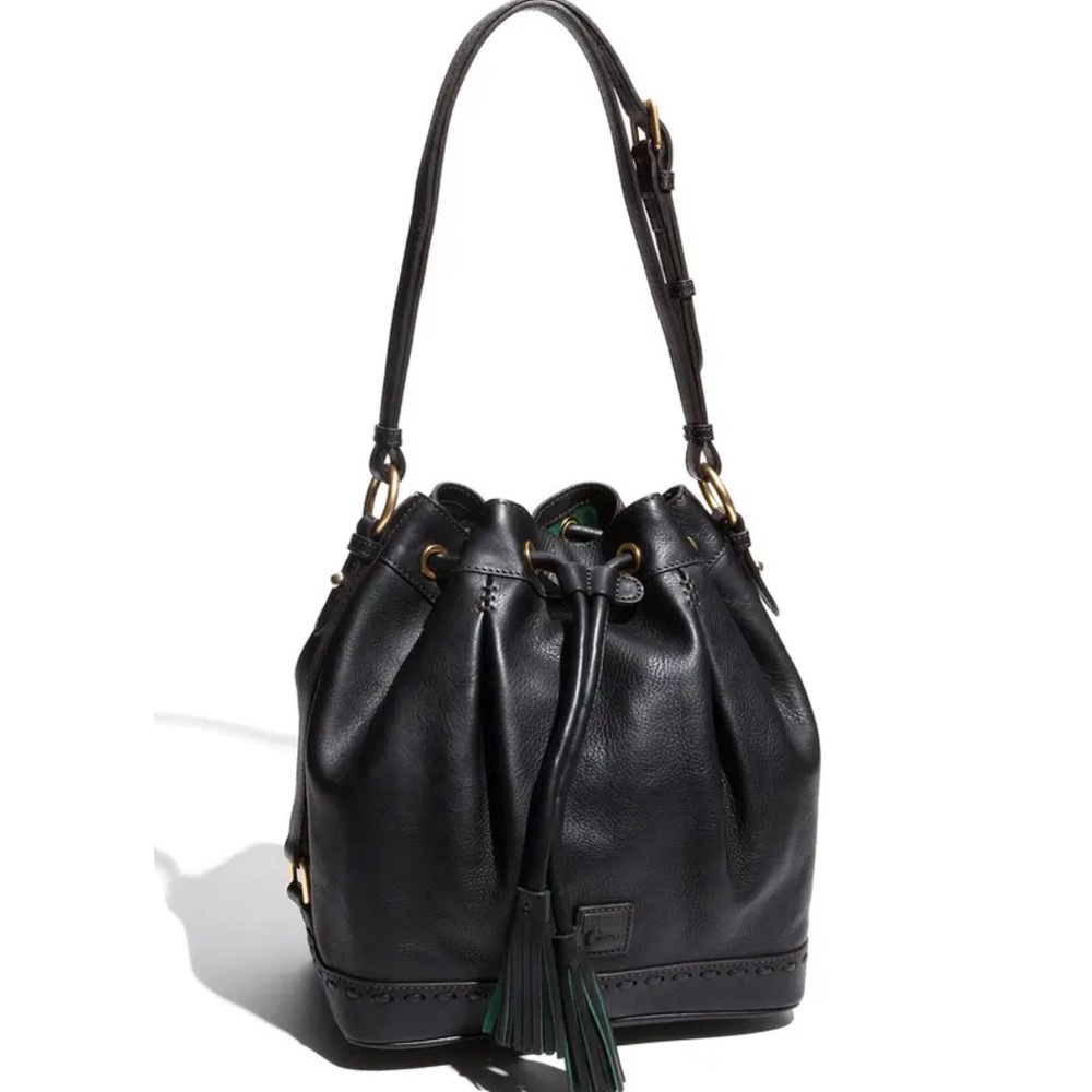 Authentic Dooney & Bourke Leather Drawstring Bag